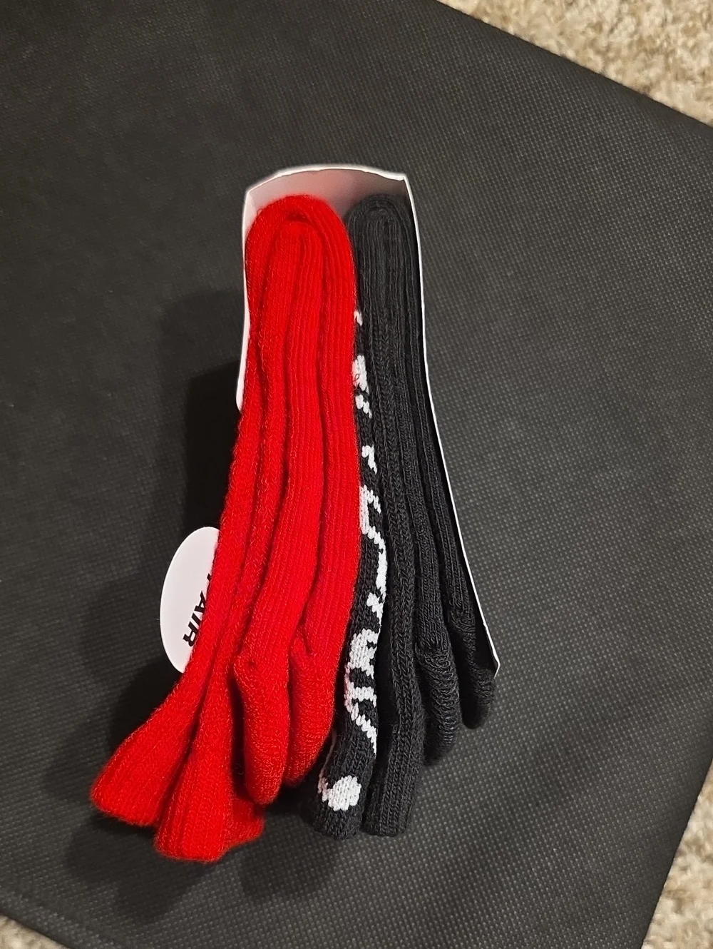 Nike Jordan Cushioned Crew Socks with Red & Black Embroidery - 2 Pack
